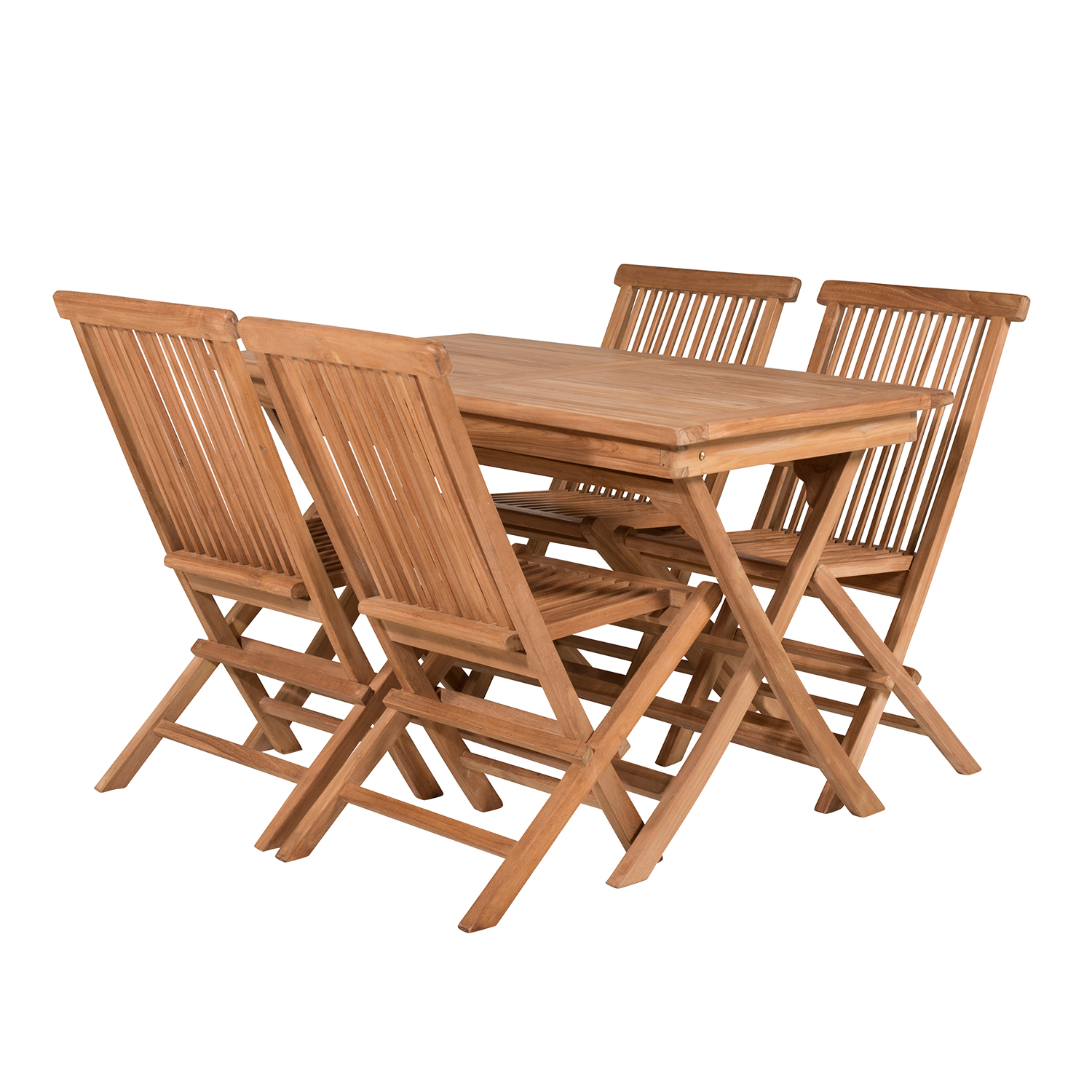 Spisegruppe Venture Home Kenya 120x70 med 4 Kenya Sammenleggbare Stoler