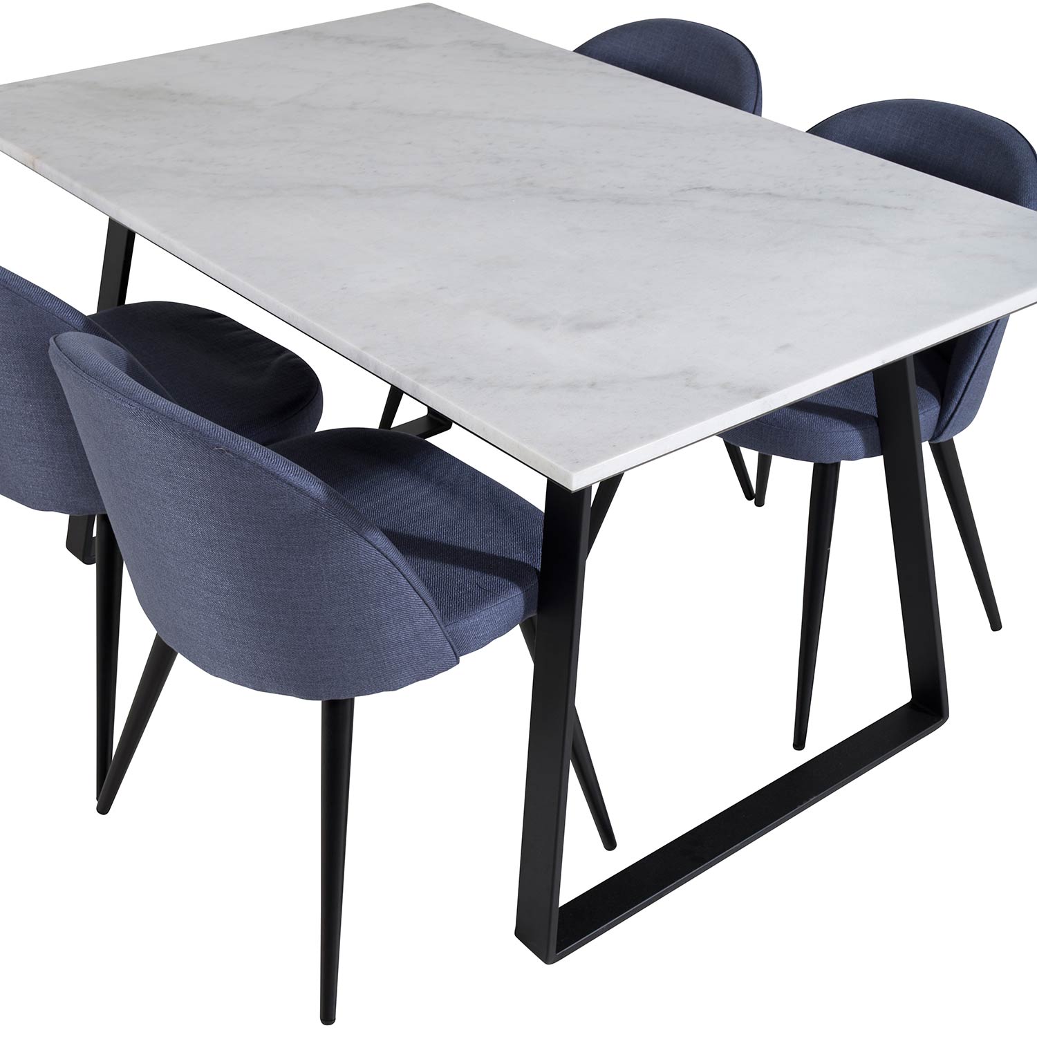 Spisegruppe Venture Home Estelle 140 med 4 Valentina Stoler Polyester