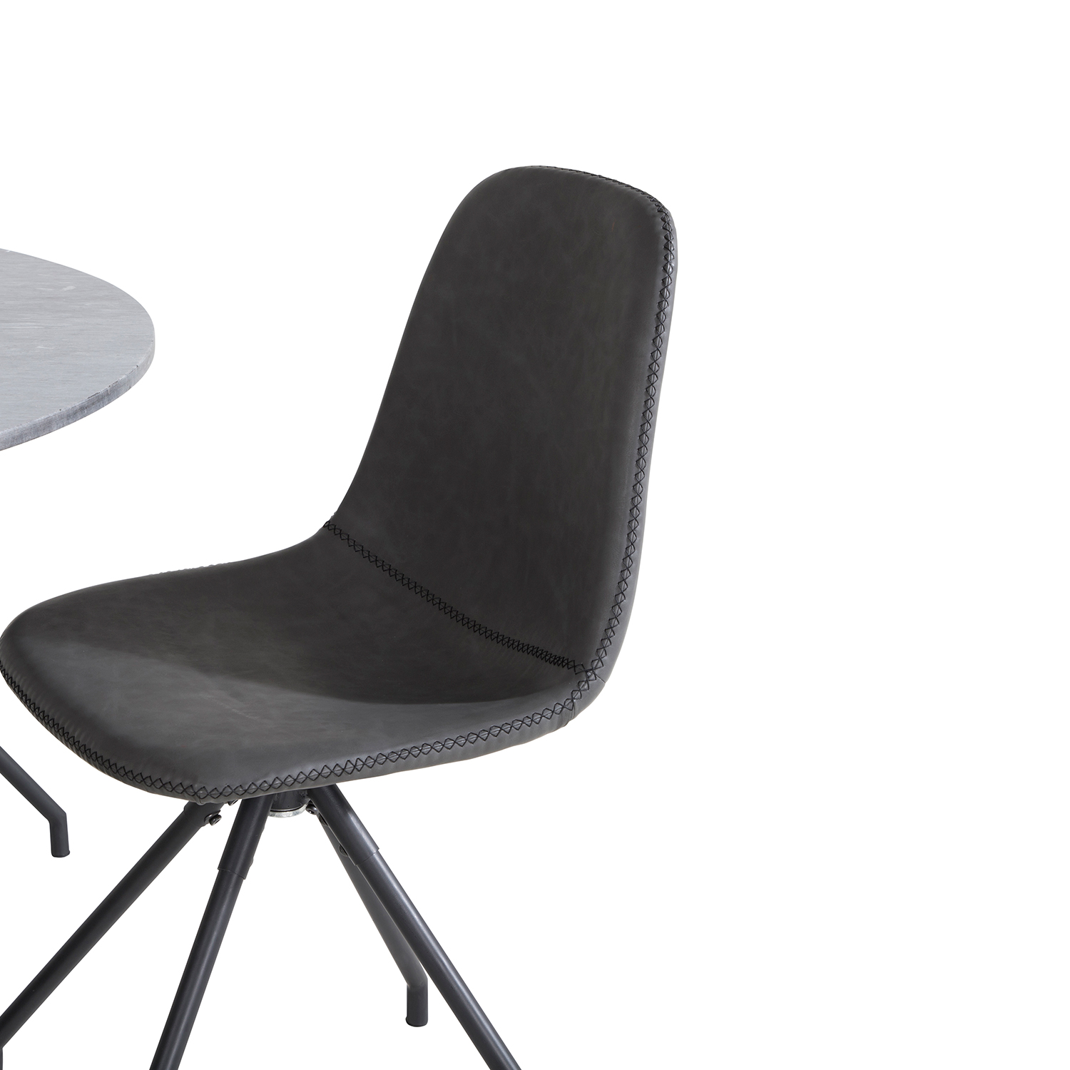 Spisegruppe Venture Home Estelle med 4 Pobbie Stoler Kunstlær