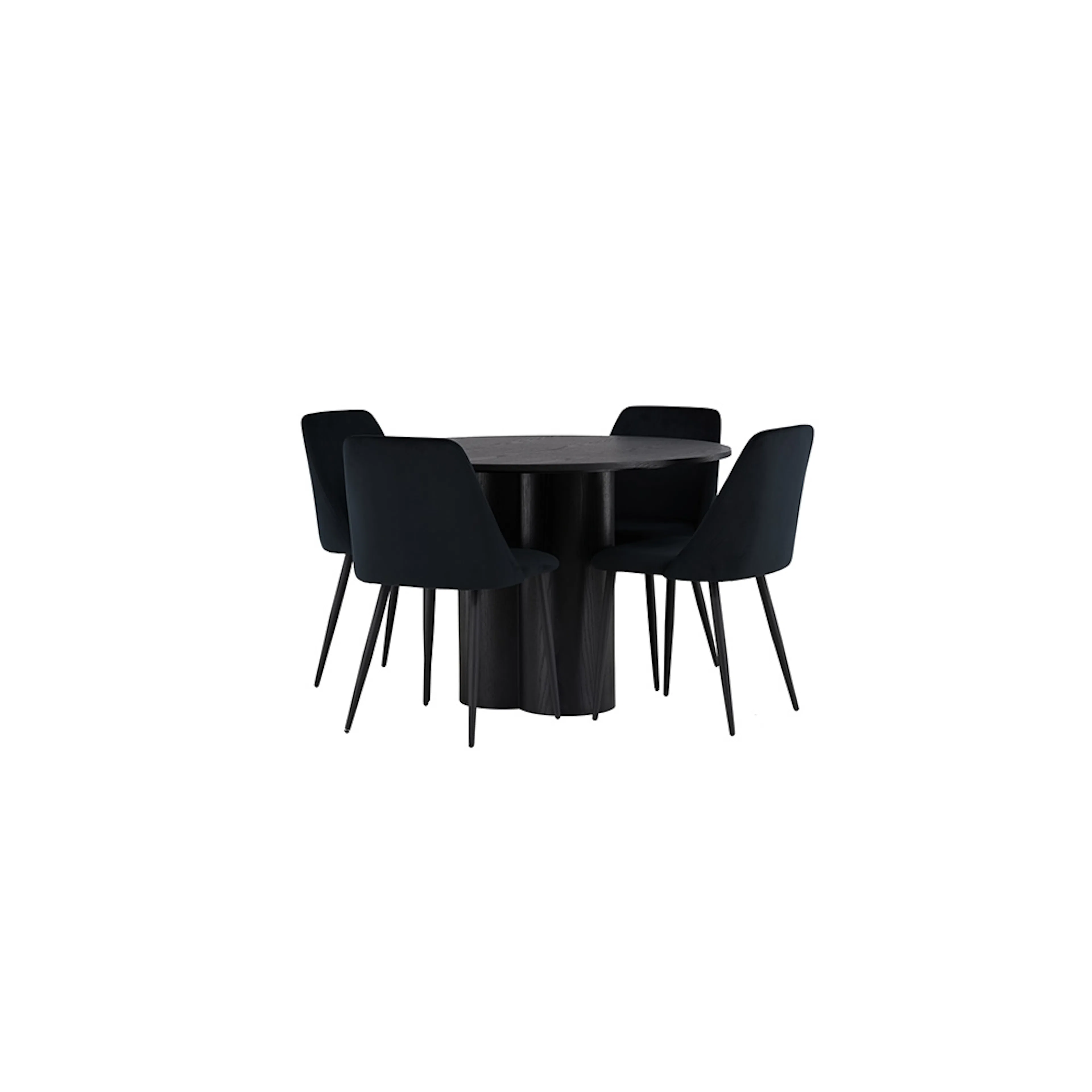 Spisegruppe Venture Home Olivia Ø110 cm med 4 stk Night Stoler