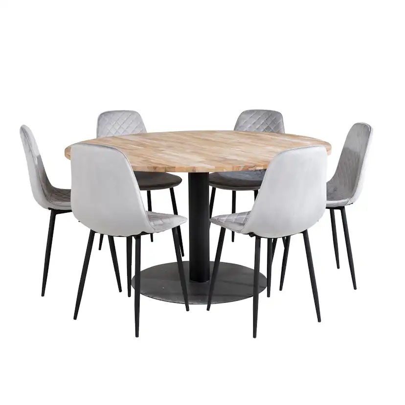 Spisegruppe Venture Home Cirebon Ø140 cm med 6 Polar Stoler