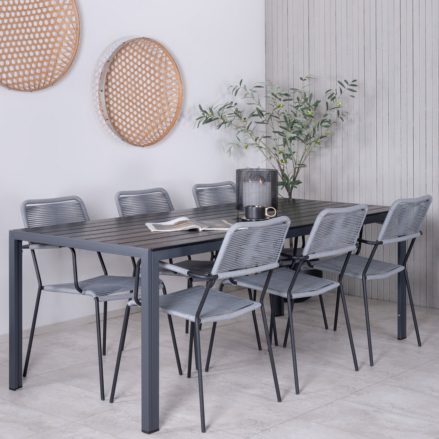 Spisegruppe Venture Home Bront med 6 Leon Spisestoler
