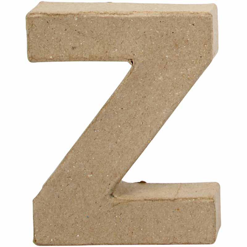 Pappbokstav, Z, H: 10 cm, B: 7,5 cm, tjocklek 1,7 cm, 1 st. Z