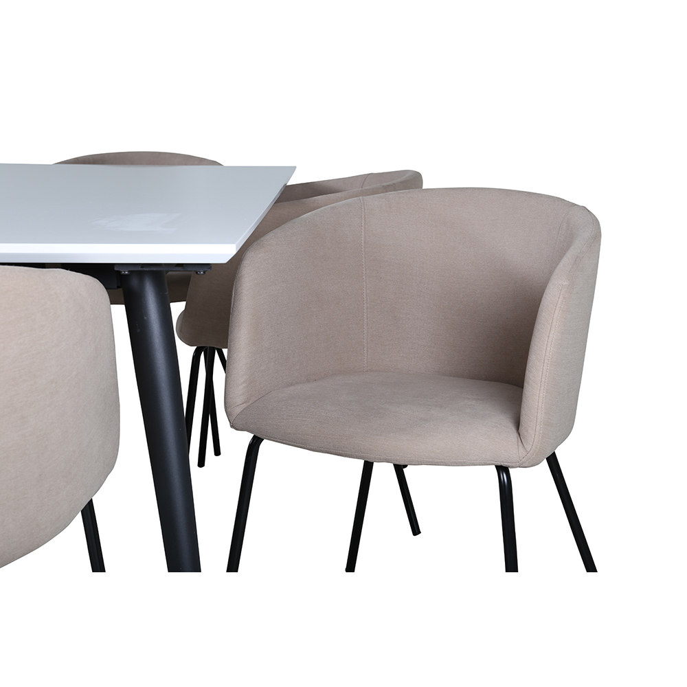 Spisegruppe Venture Home Jolie med 6 Bergen Stoler Polyesterlinen