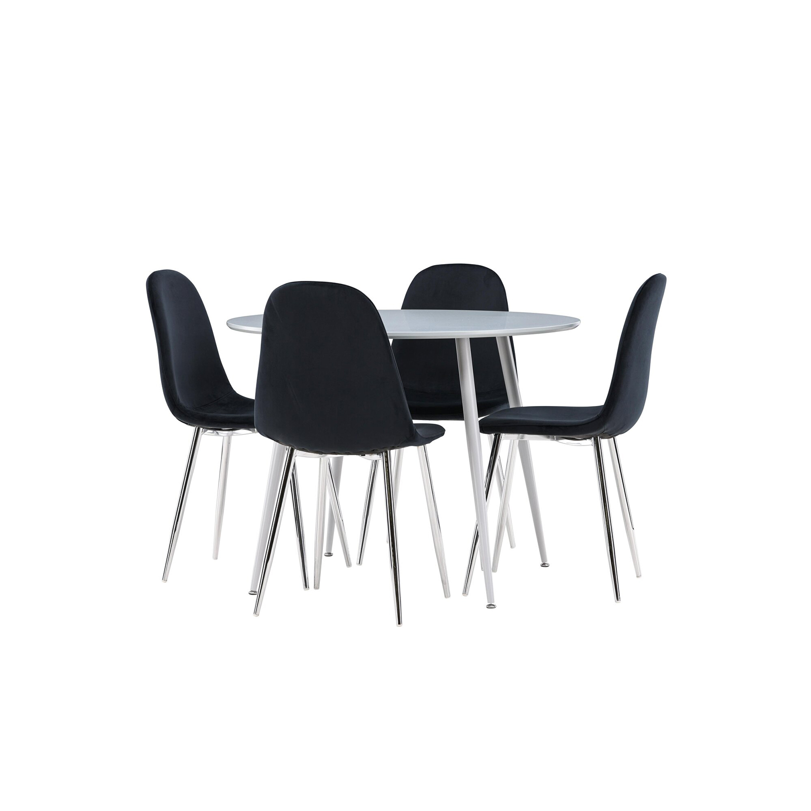 Spisegruppe Venture Home Plaza Ø100 med 4 stk Polar Stoler Fløyel