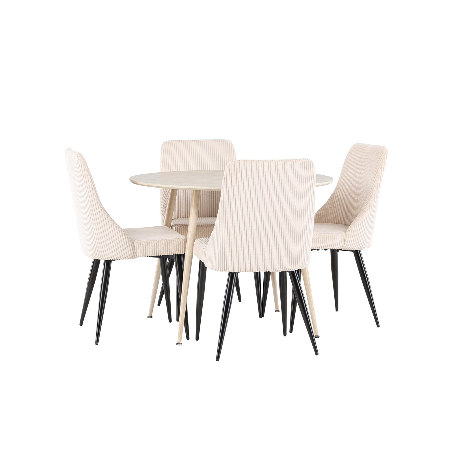 Spisegruppe Venture Home Plaza Ø100 med 4 stk Leone Stoler