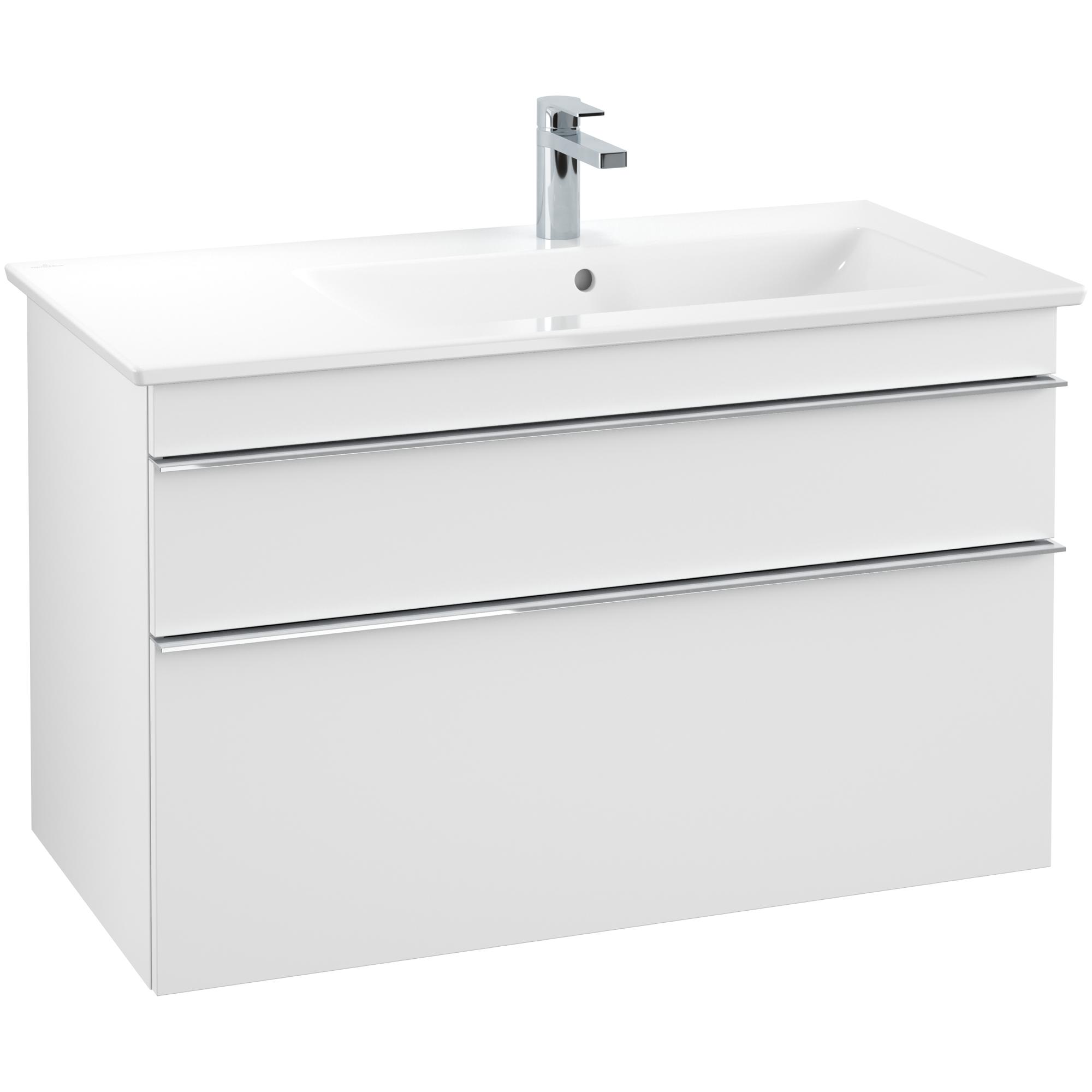 Tvättställsskåp Villeroy & Boch Venticello 95 cm med  2 Lådor för Ocentrerat Skåpstvättställ