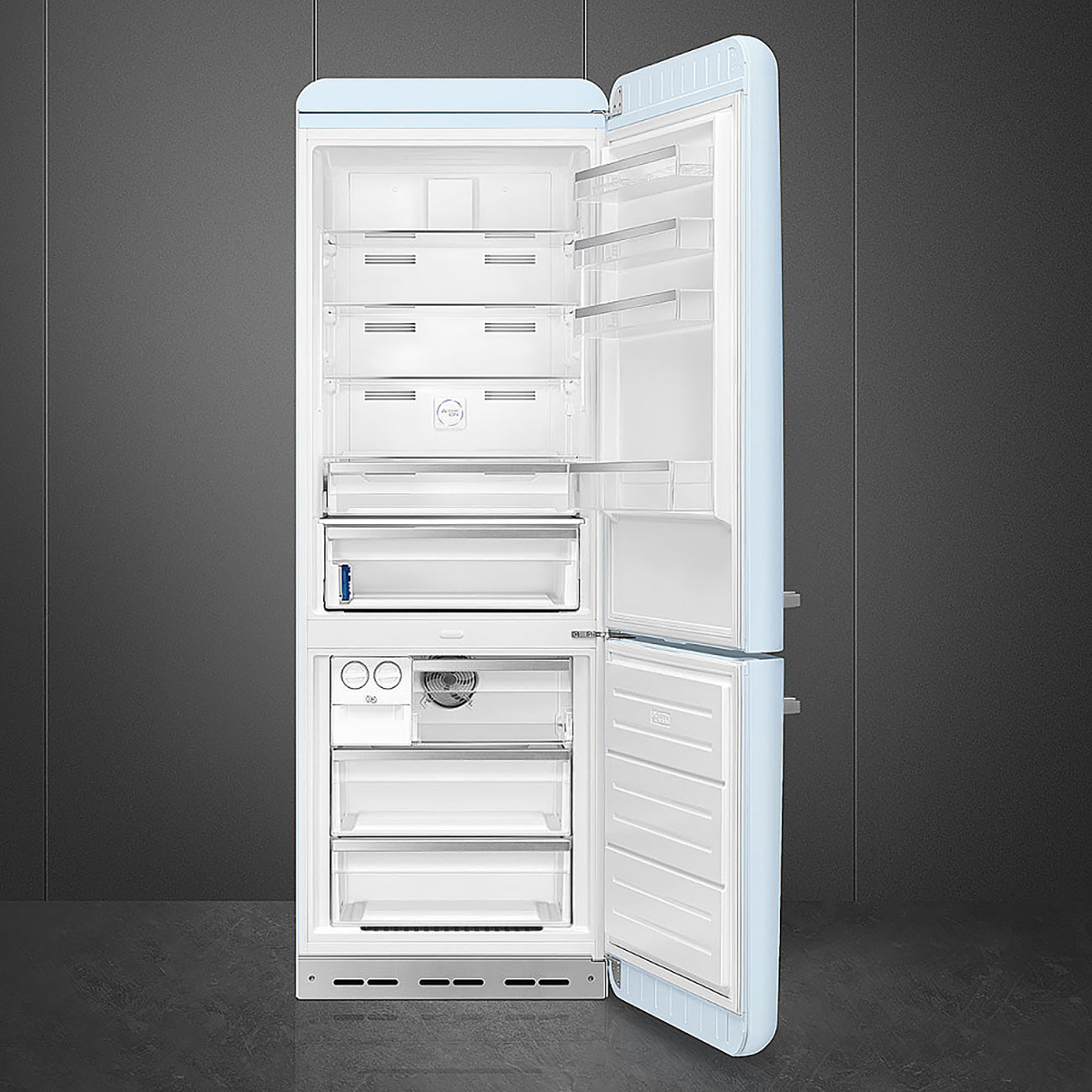 Frittstående Kjøleskap/Fryser Smeg FAB38RPB6 Pastellblå Retrodesign med Multiflow & No Frost