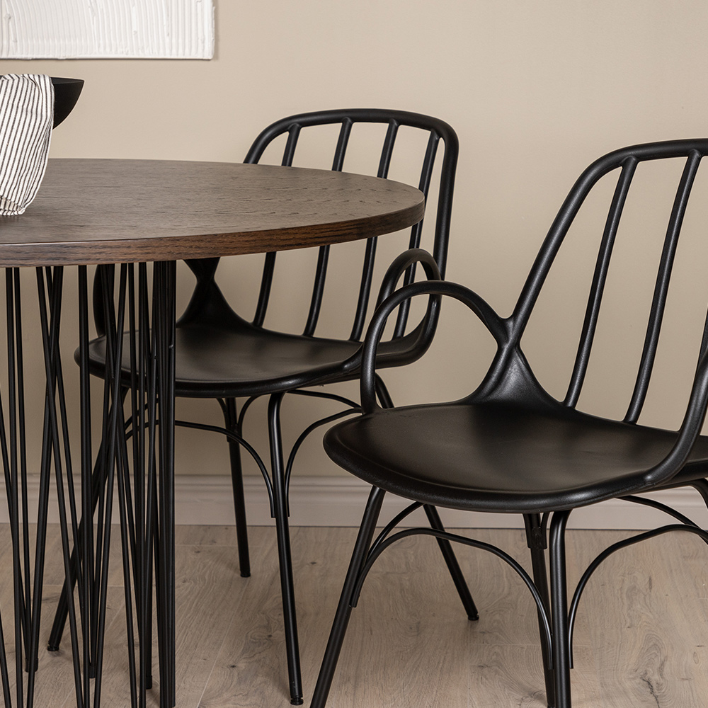 Spisegruppe furniture/fashion Stone round Ø 120 cm med 4 Dyrön Stoler