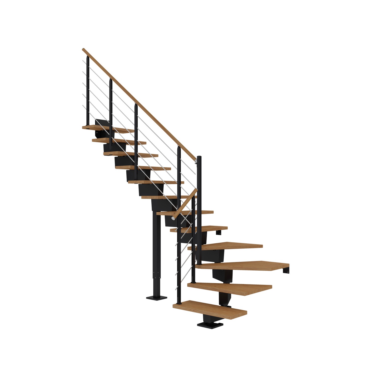 Hovedtrapp Dolle Dubai Eik Oljet 1/4-Sving Design