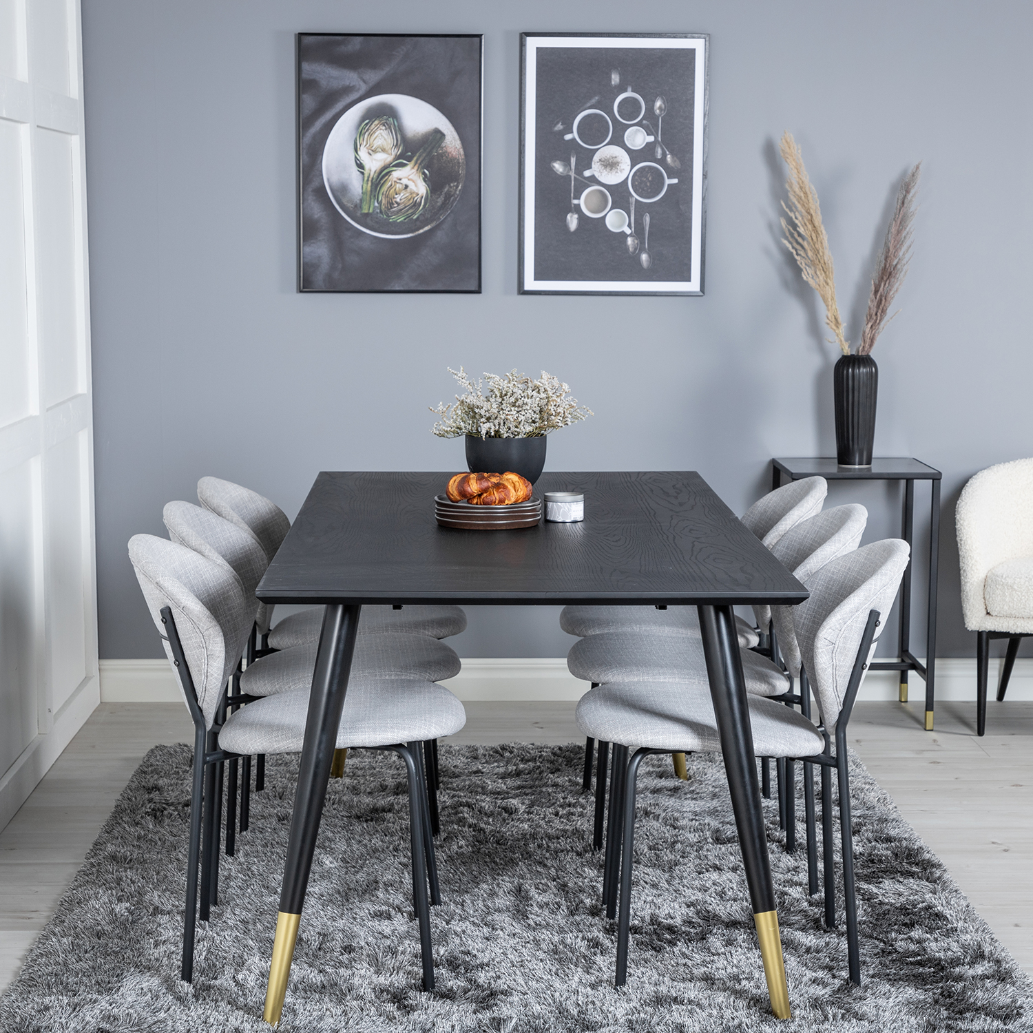 Spisegruppe Venture Home Disa med 6 Valor Stoler