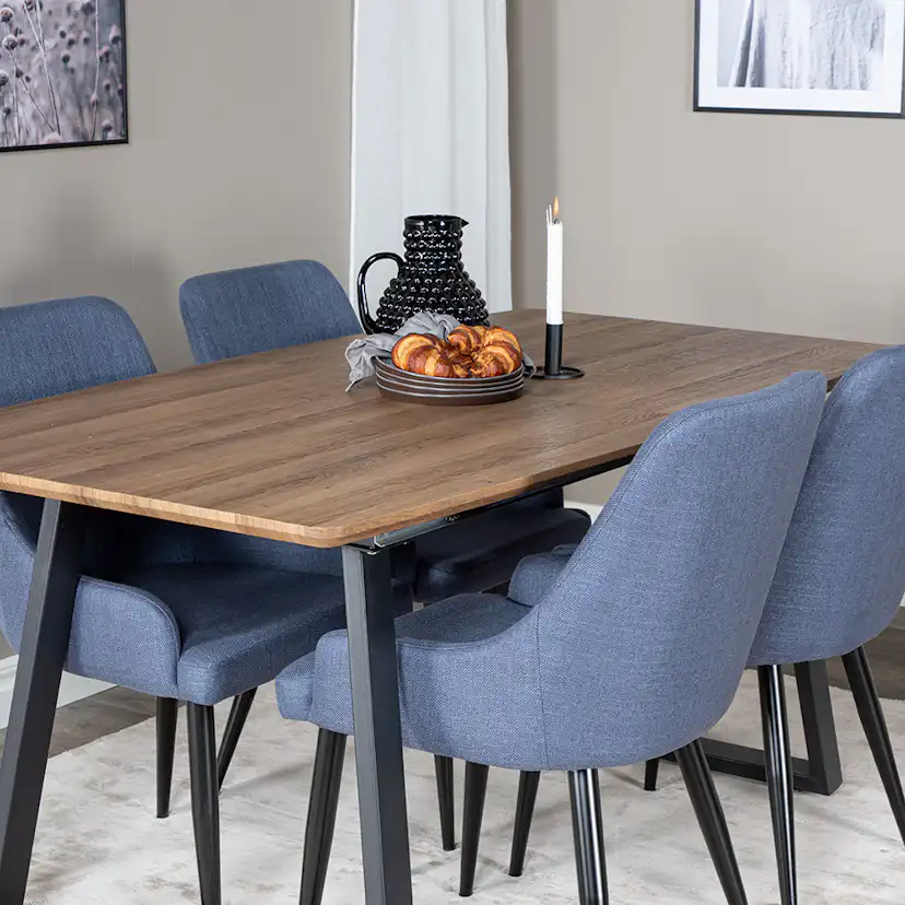 Spisegruppe Venture Home Ina med 4 Plake Stoler