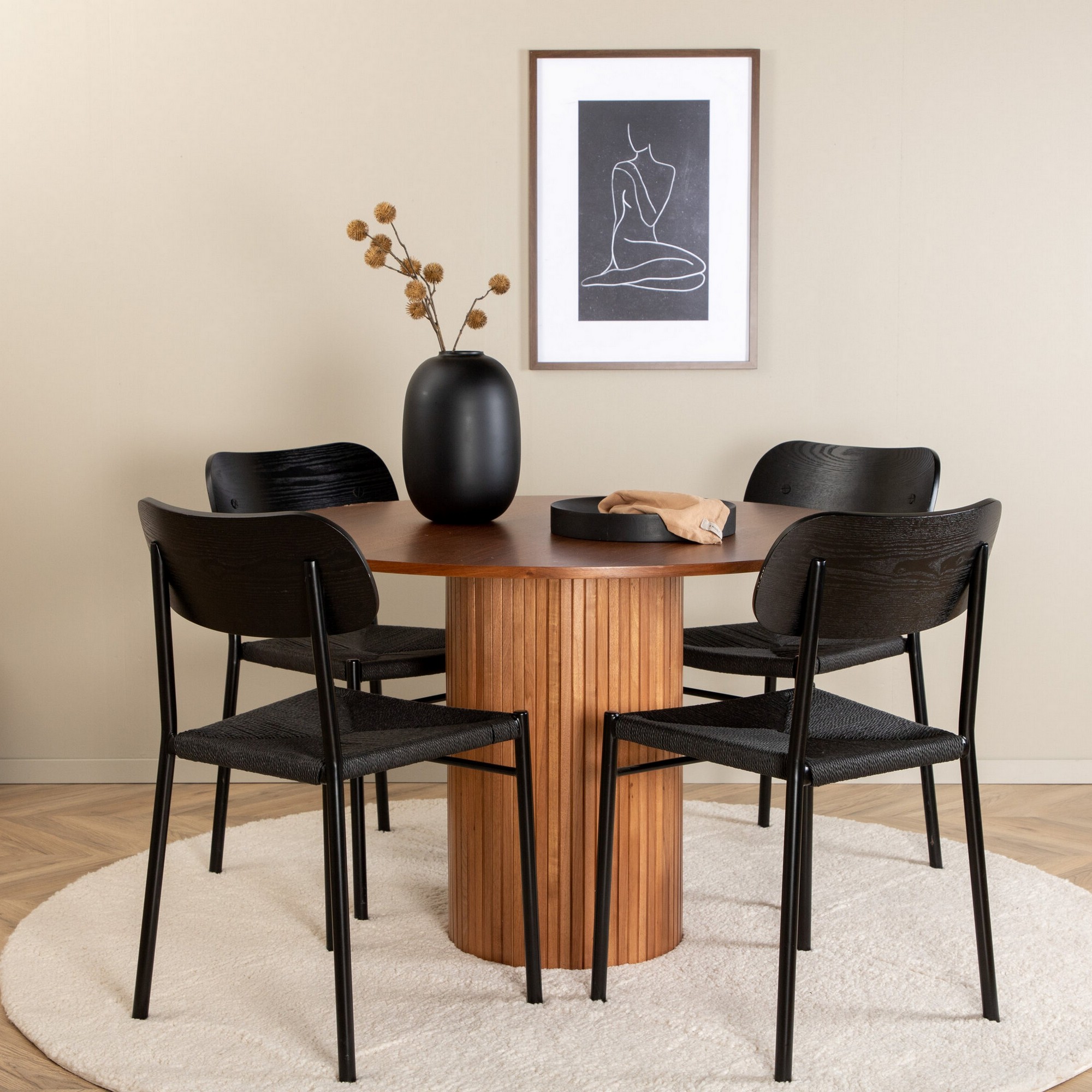 Spisegruppe Venture Home Bianca med 4stk Polly Stoler