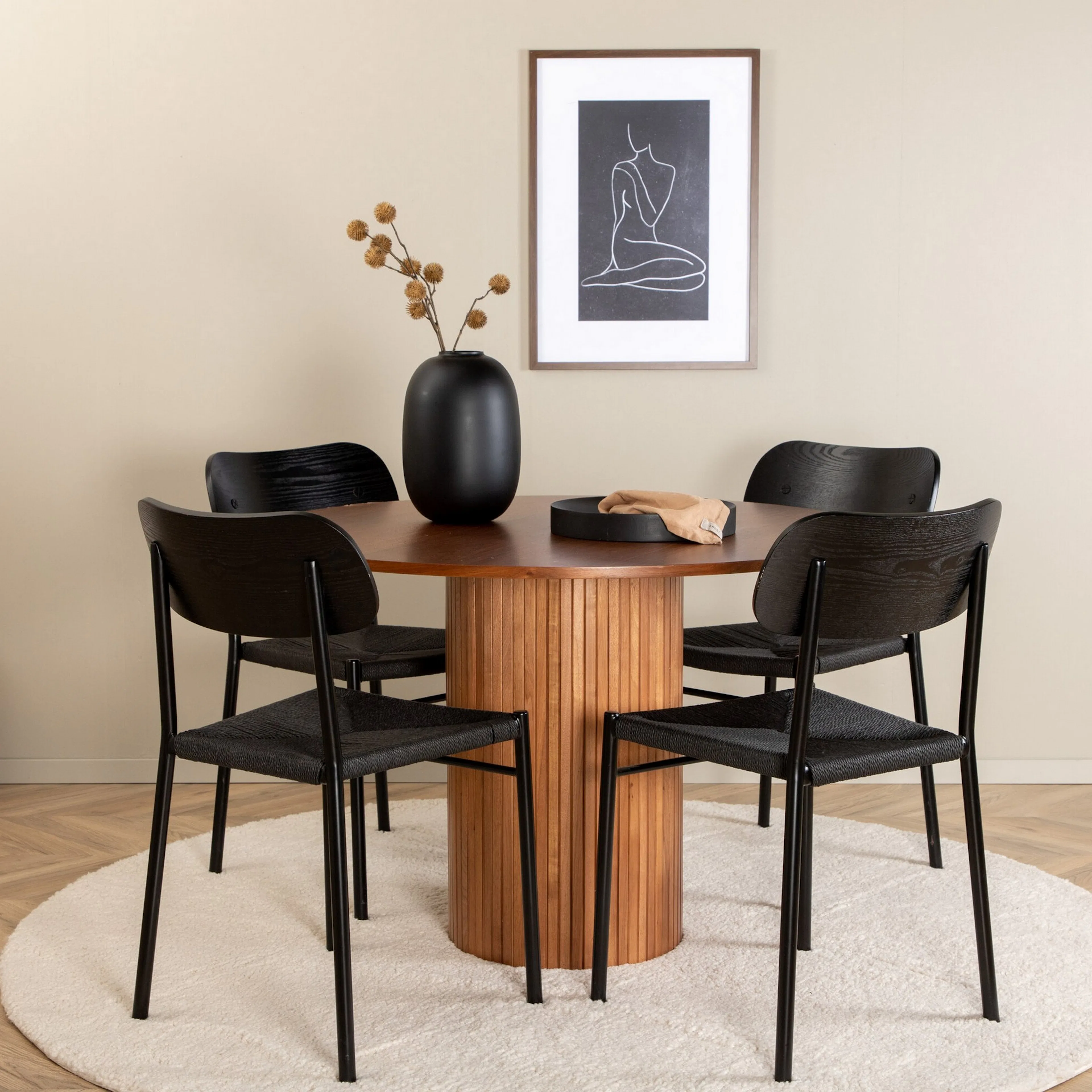 Spisegruppe Venture Home Bianca med 4stk Polly Stoler