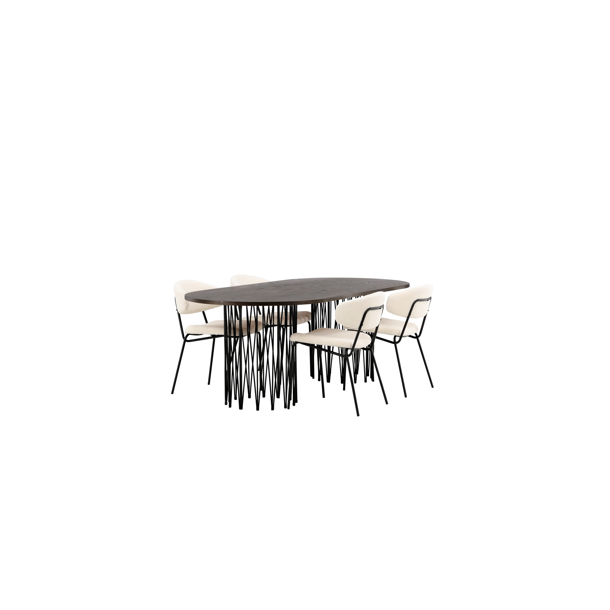 Spisegruppe furniture/fashion Stone med 4 Chico Stoler