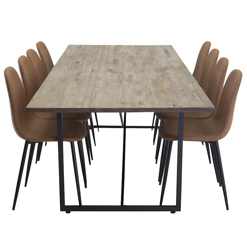 Spisegruppe Venture Home Peo med 8 Pobbie Stoler