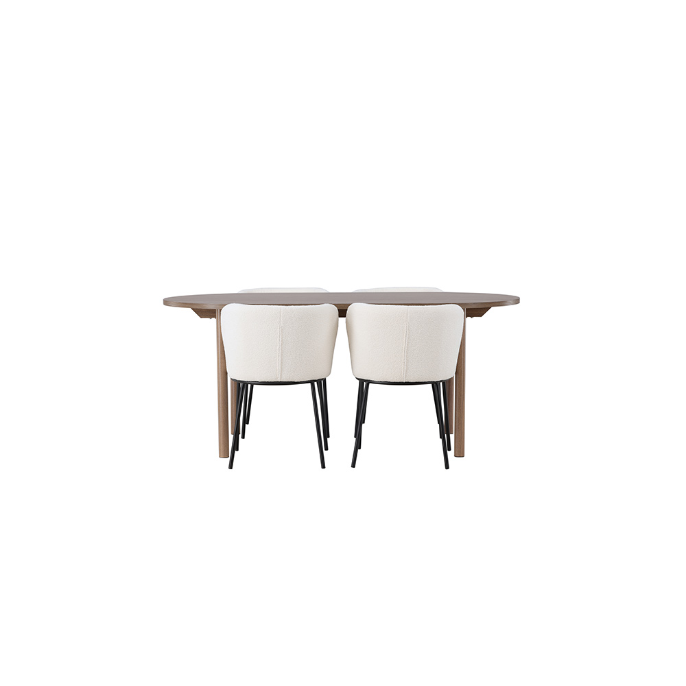 Spisegruppe Venture Home Andy med 4 stk Edina Stoler