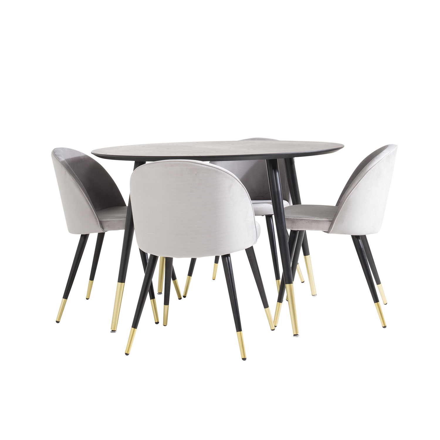 Spisegruppe Venture Home Dipp med 4 Velvet Stoler Rundt
