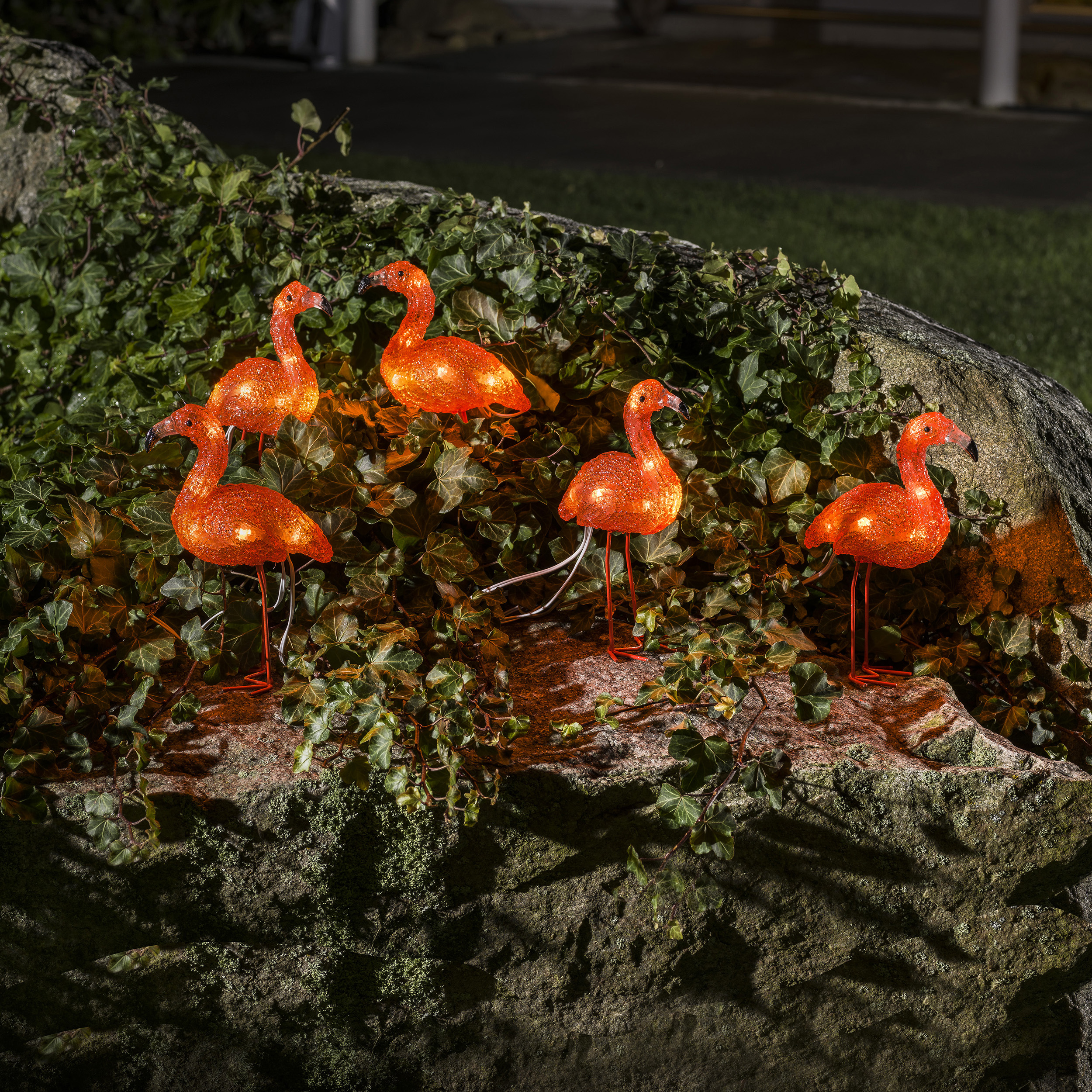 Dekorasjonsbelysning Gnosjö Konstsmide Flamingoer Akryl 5 stk LED