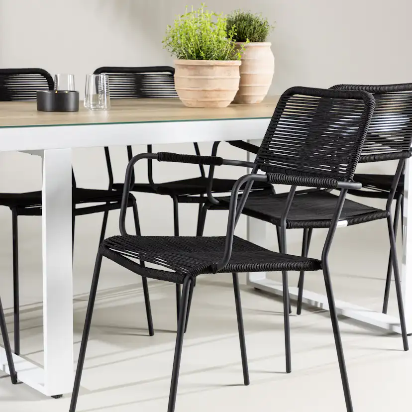Hagegruppe Venture Home Merlo med 6 Lindos Lenestoler