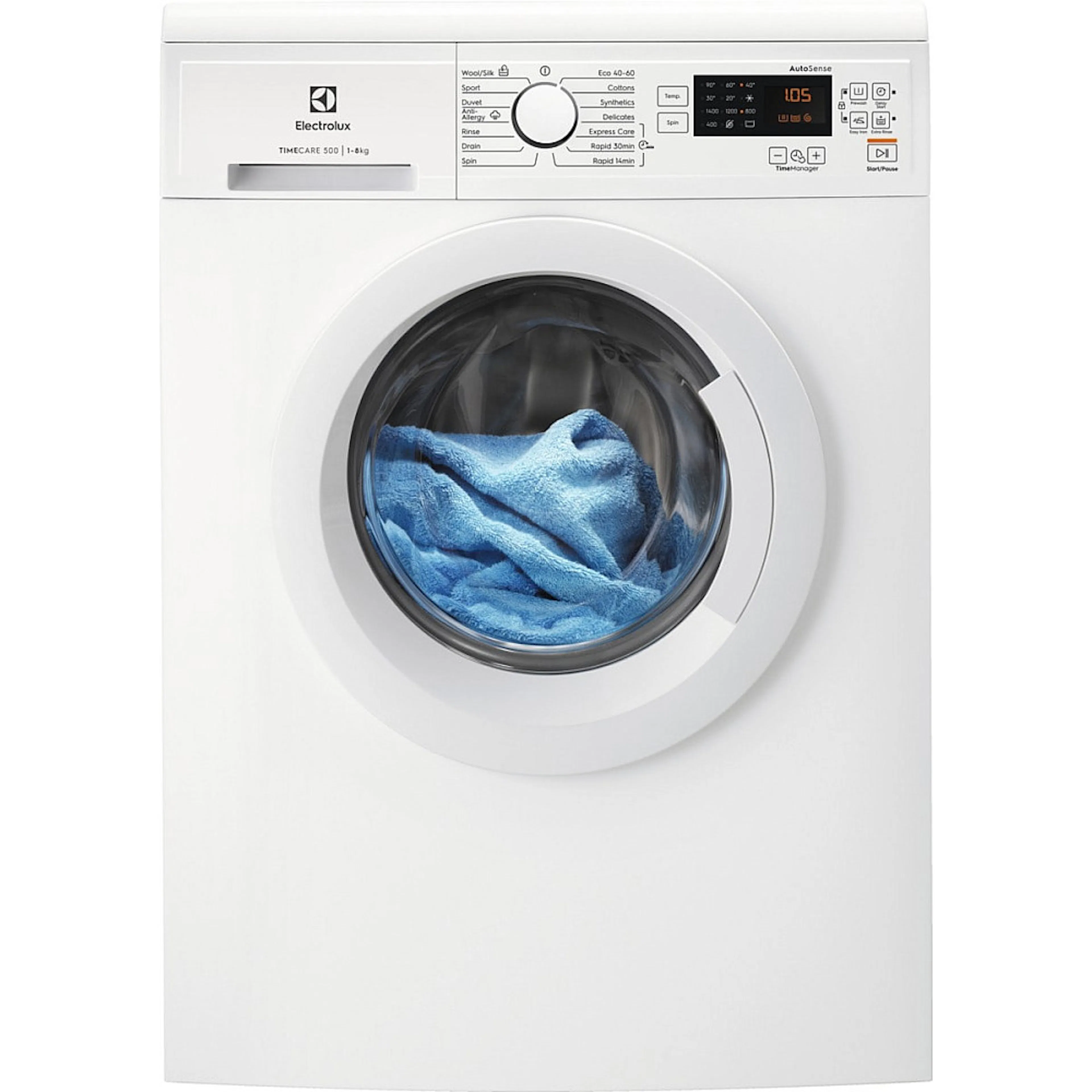 Frontmatet Vaskemaskin Electrolux TimeCare EW2F3048C1 med TimeManager og Invertermotor