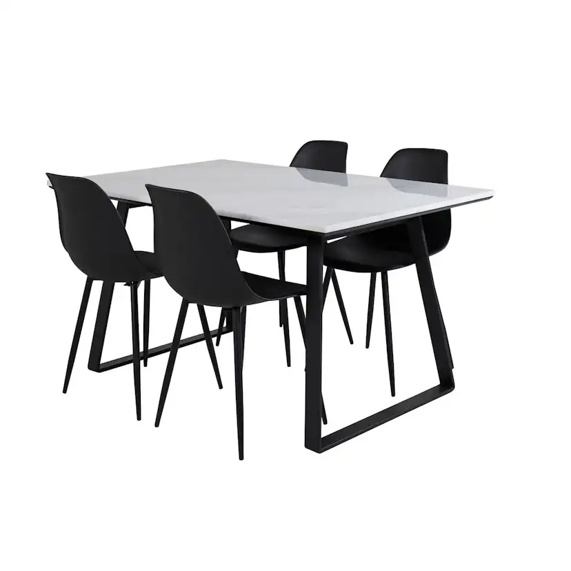 Spisegruppe Venture Home Estelle 140 med 4 Pop Stoler