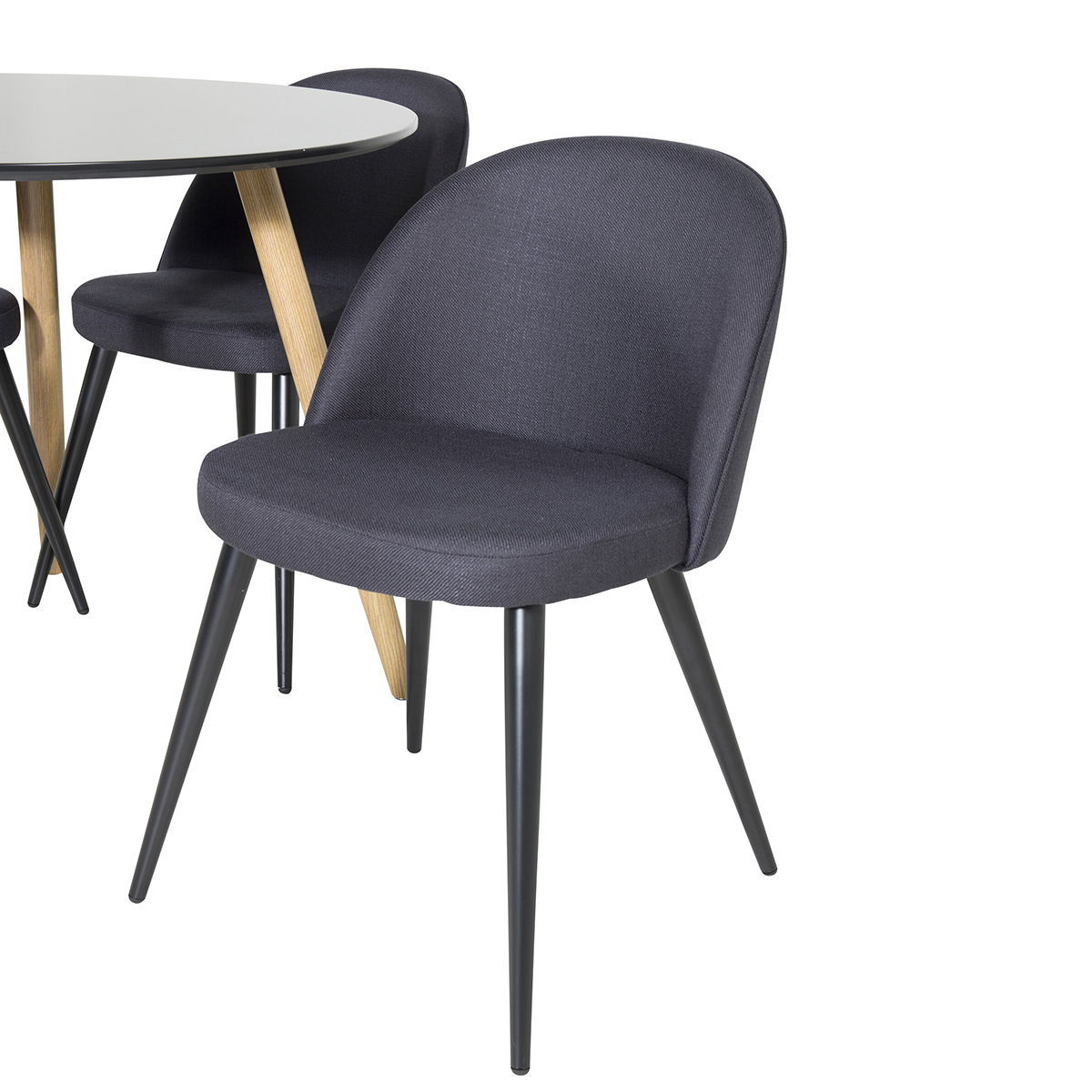 Spisegruppe Venture Home Plaza Ø100 cmmed 4st Velvet Spisestoler