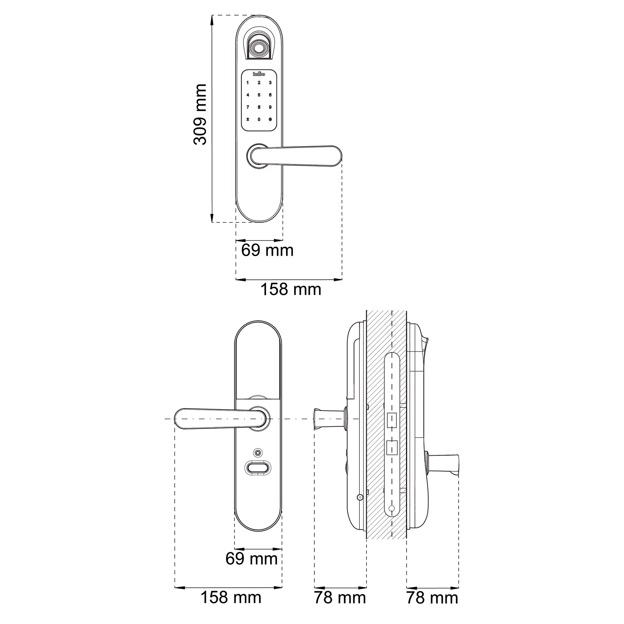 Elektronisk Dørlås Habo Tribe 2