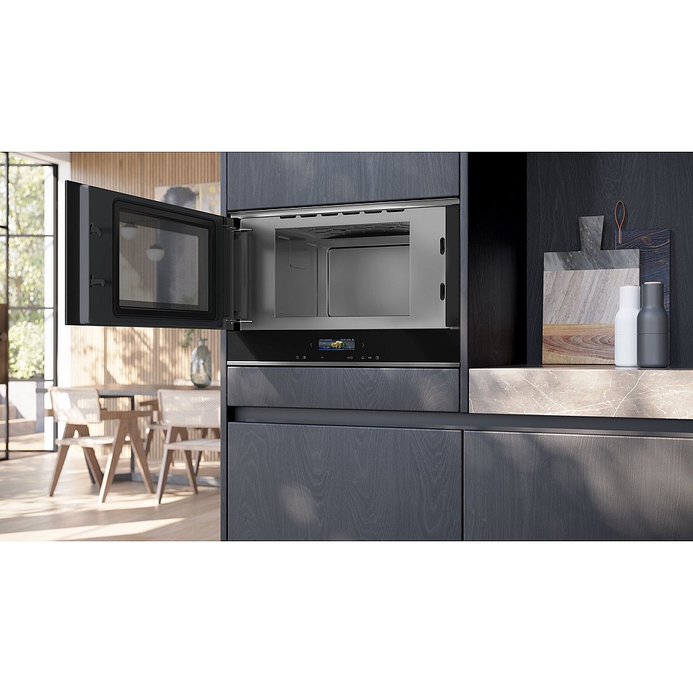 Ovn- og Mikrobølgepakkebølgeovn Siemens iQ700 HB772A1B1 + BF722L1B1 Med Pyrolyse og TouchControl Sort