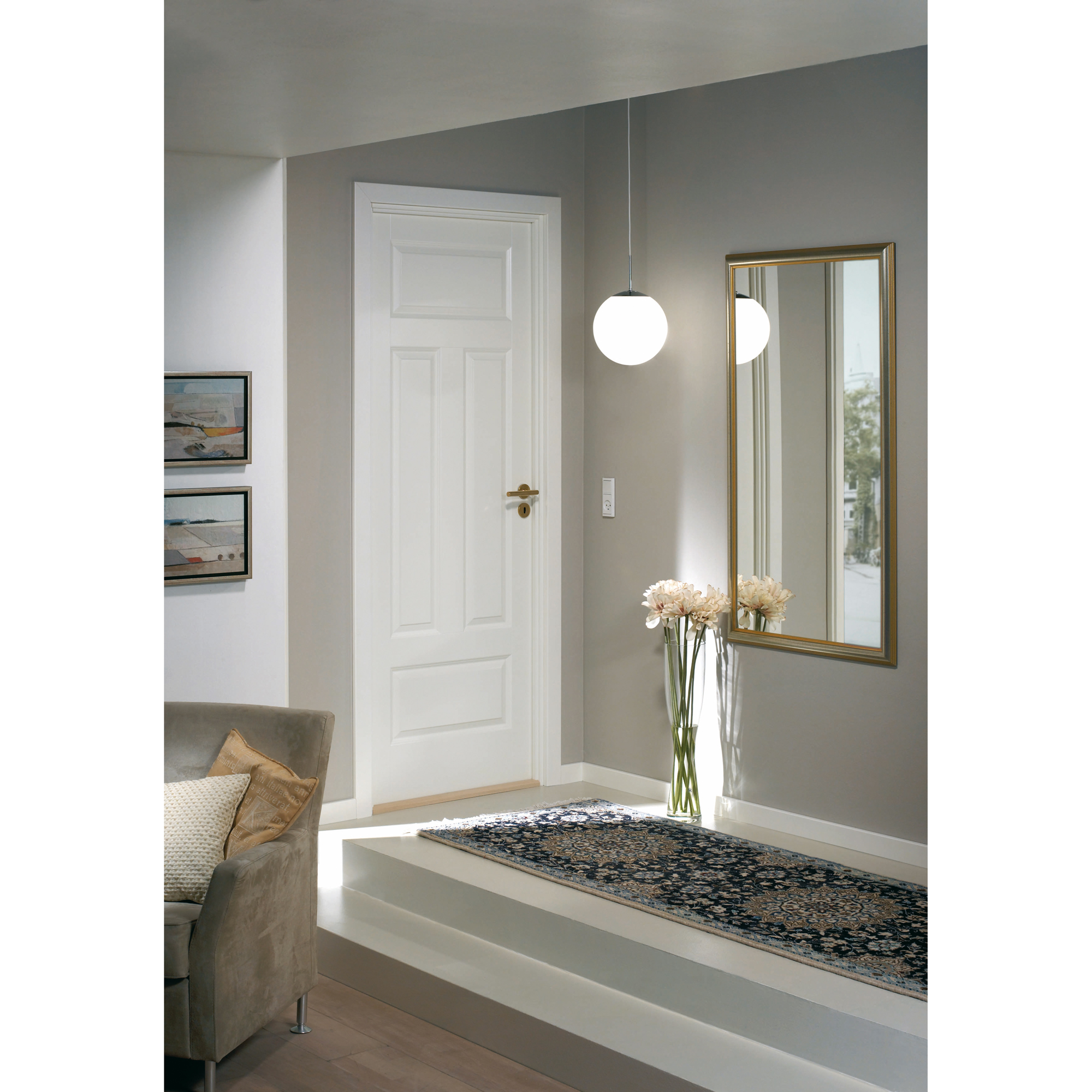 DØRBL COMPACT 04N 9X19 HVIT med Karmsett BxH: 90x190 (dørbladmål: 82,5x184), Hvit S0502-Y