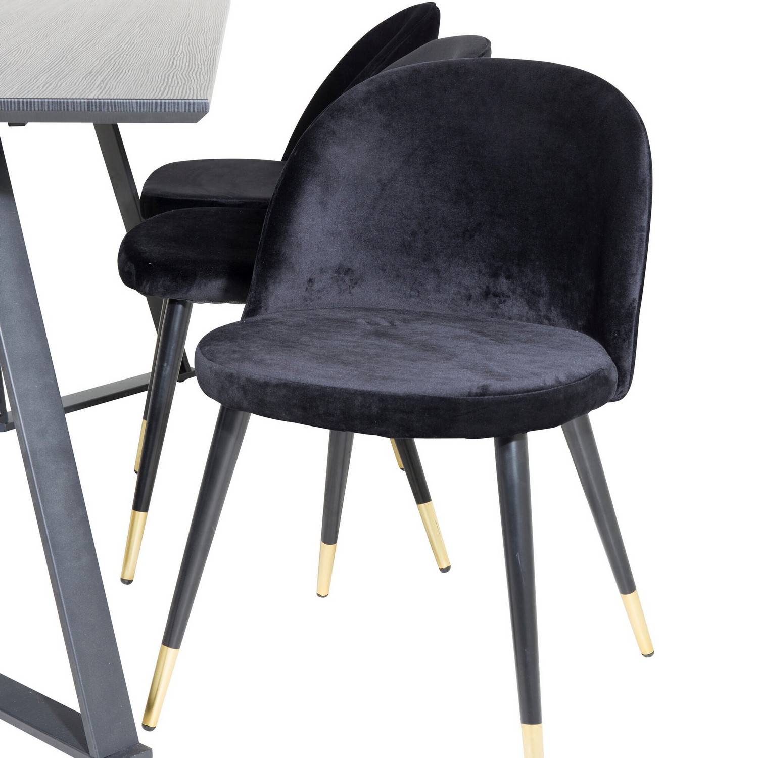 Spisegruppe Venture Home Madde med 6 Valentina Stoler Fløyel