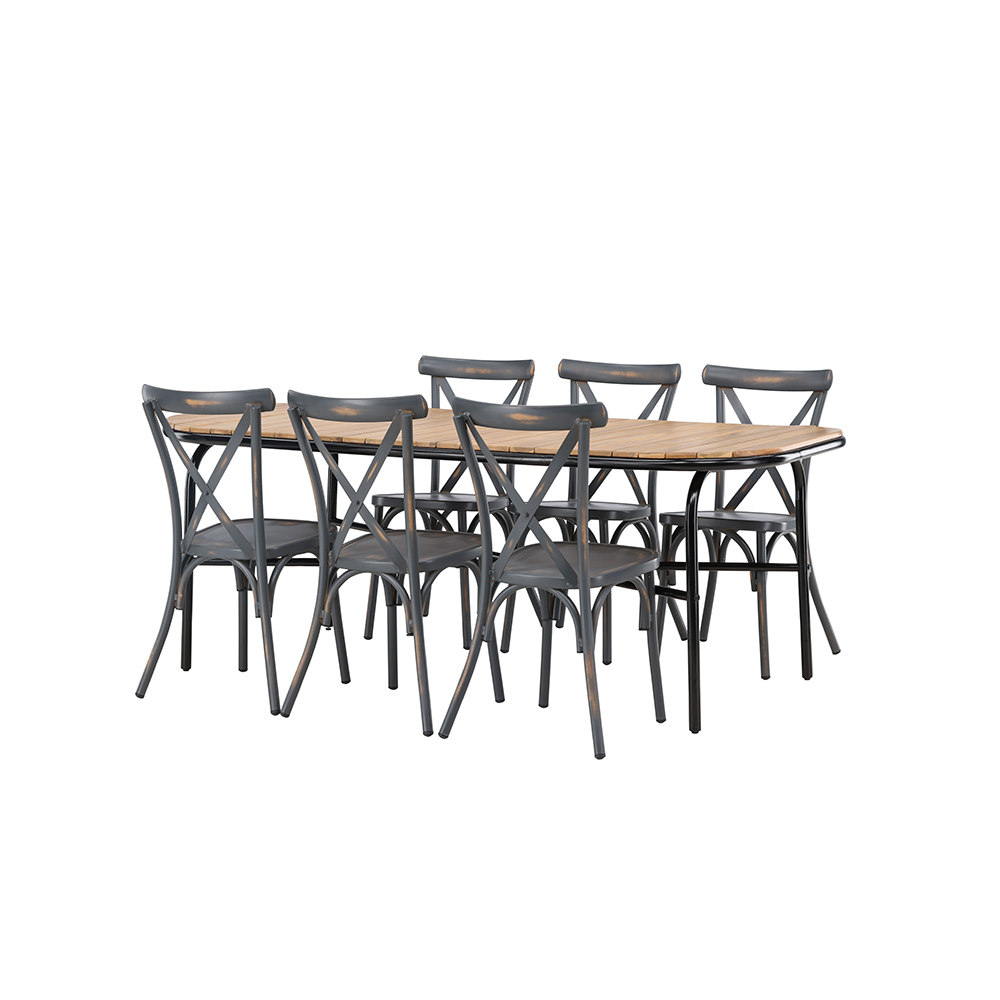 Spisegruppe Venture Home Holmbeck Bord med 6 Tablas Stoler