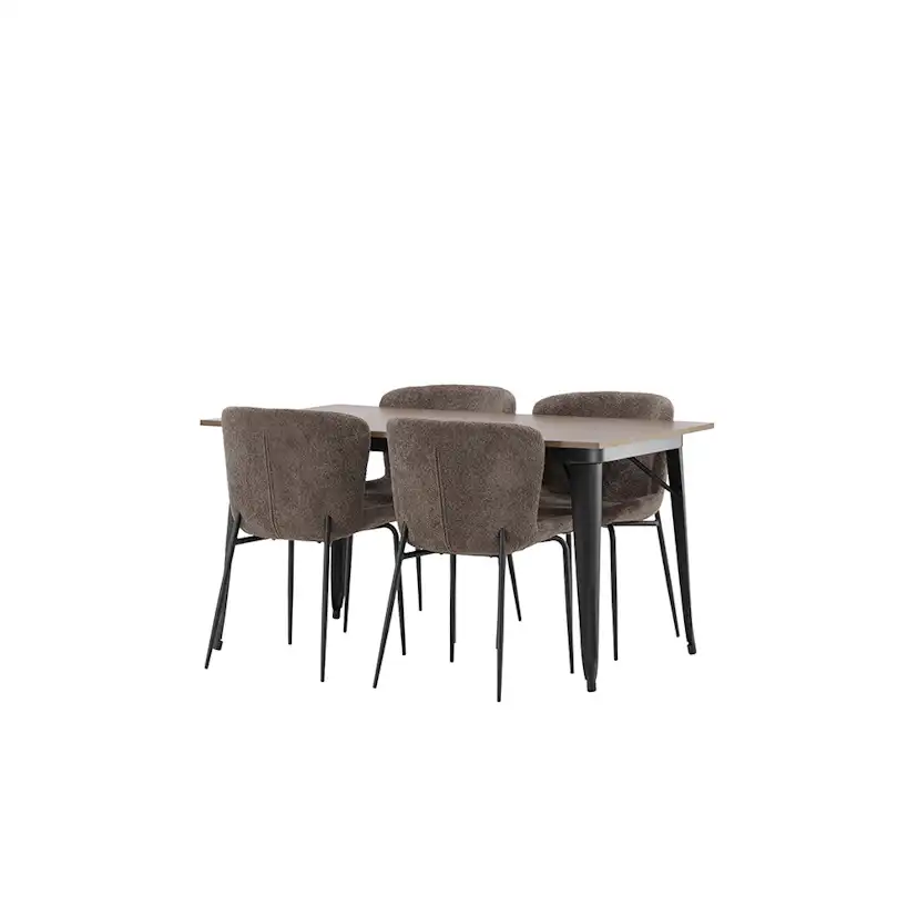 Spisegruppe Venture Home Tempe med 4 Modesto Stoler