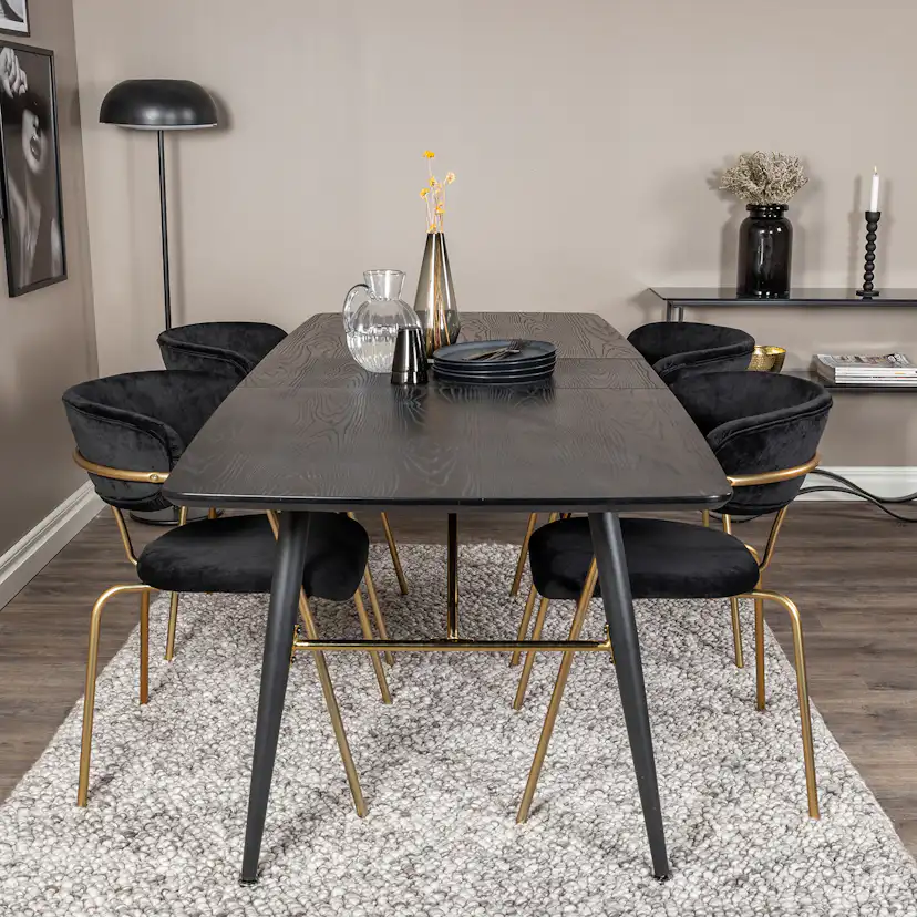 Spisegruppe Venture Home Gold med 4 Arrow Stoler