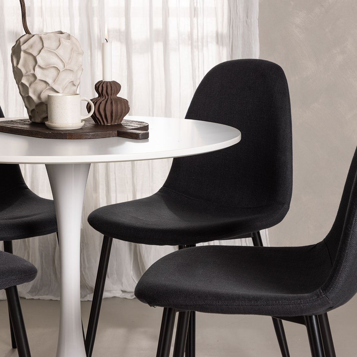 Spisegruppe Venture Home Hamden Ø80 cm med 4 Polar Stoler