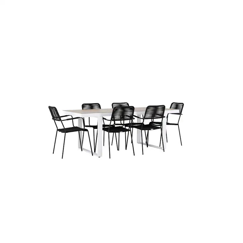 Hagegruppe Venture Home Merlo med 6 Lindos Lenestoler