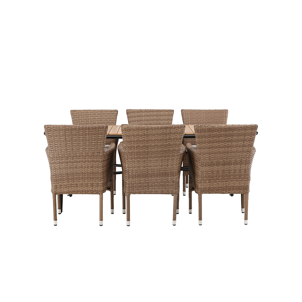 Spisegruppe Venture Home Holmbeck Bord med 6 Malina Stoler