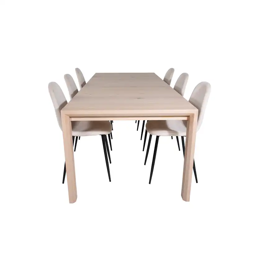 Spisegruppe Venture Home Shy med 6 Pobbie Stoler Fløyel