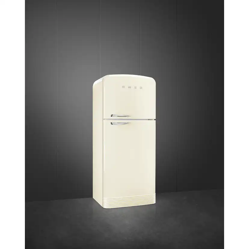 Smeg Fristående Kyl & Frys Dubbelkolonn 50's Style FAB50RCR5 GräddHvit med kromade håndtak, Høyrehengslet dør