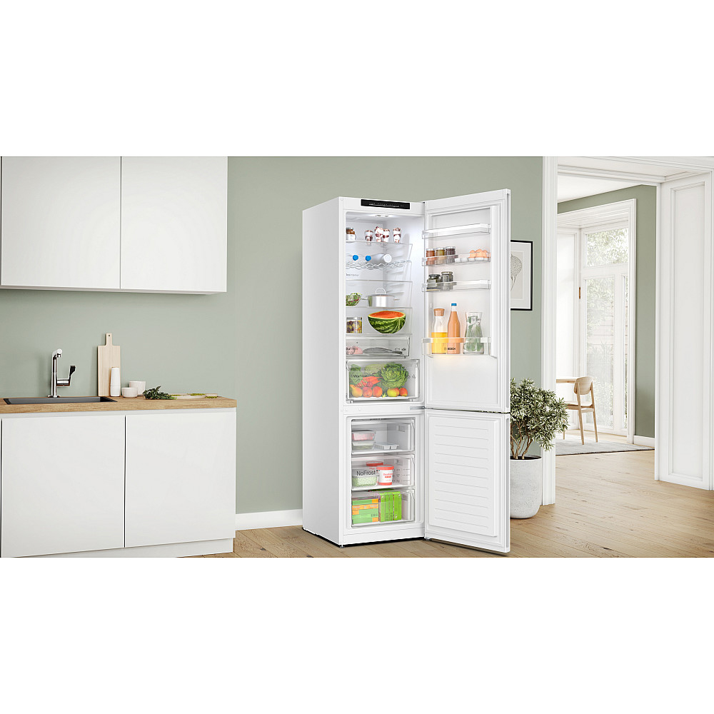 Frittstående Kjøleskap/Fryser Bosch Serie 4 KGN392WDF Hvit Med Smart Oppbevaring