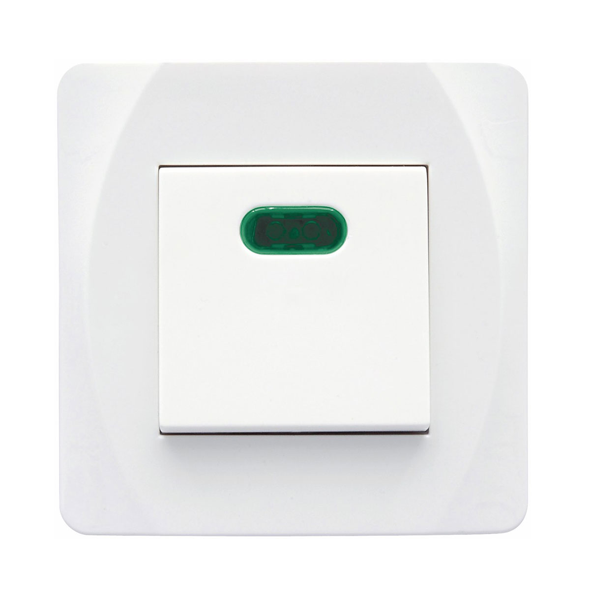 Strømbryter Malmbergs Nova Innfelt 2-Polet Lysindikator Hvit