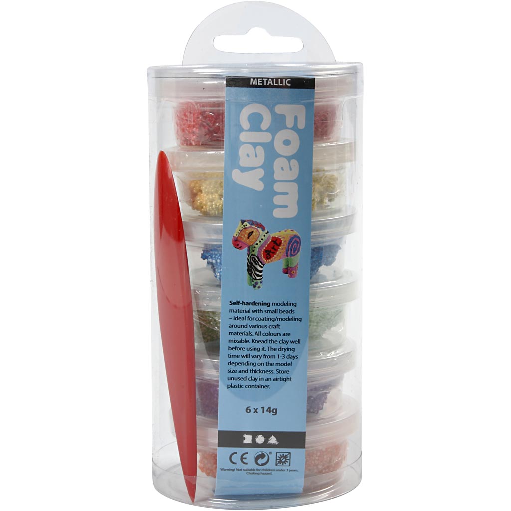 Foam Clay Creativ Company Ass Farger Metallic 6x14 g/1 Pk