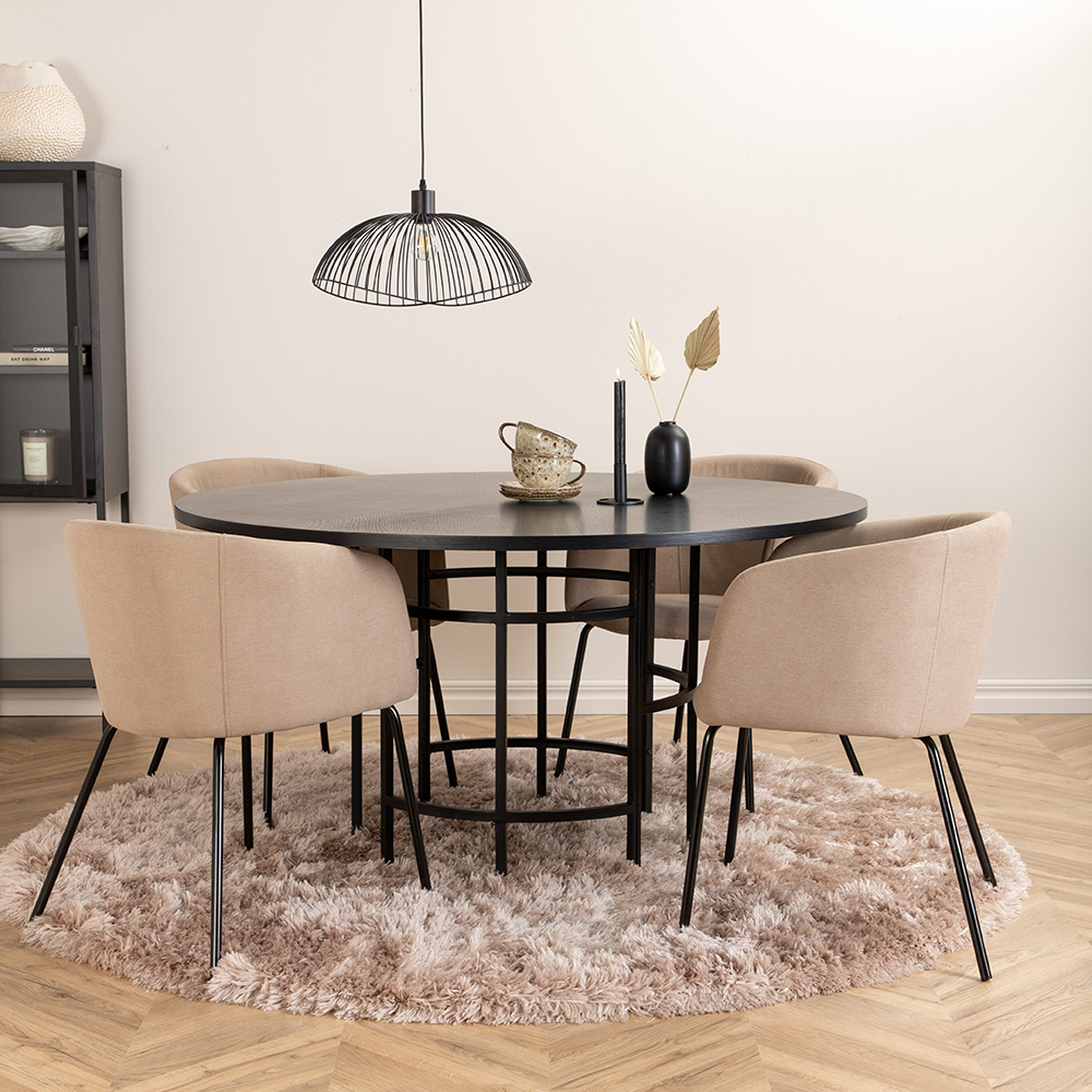 Spisegruppe furniture/fashion Copenhagen Ø140 cm med 4 Berit Stoler