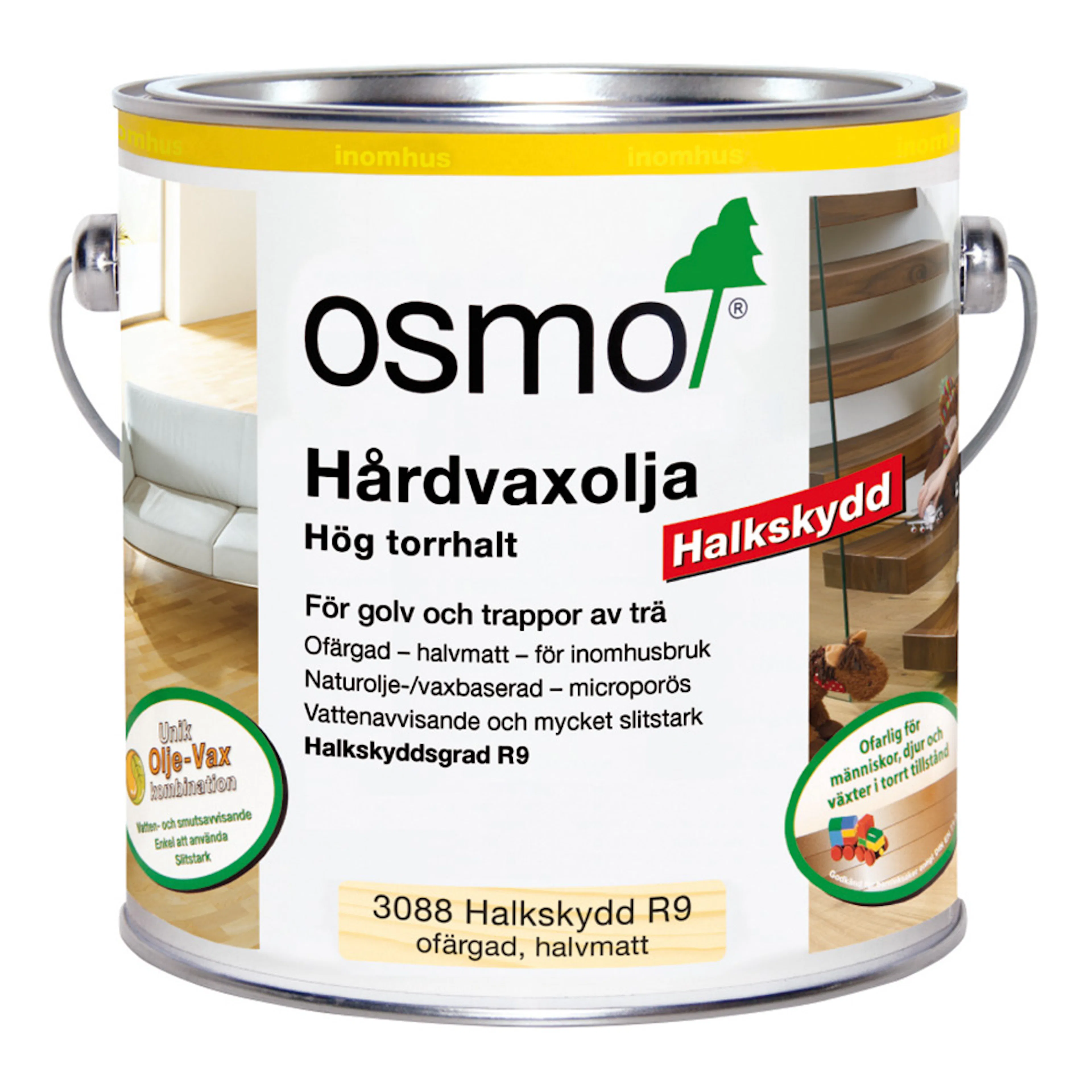 OSMO 3088 Hårdvaxolja m. Halkskydd R9, halvmatt 2,5 liter 2,5 liter