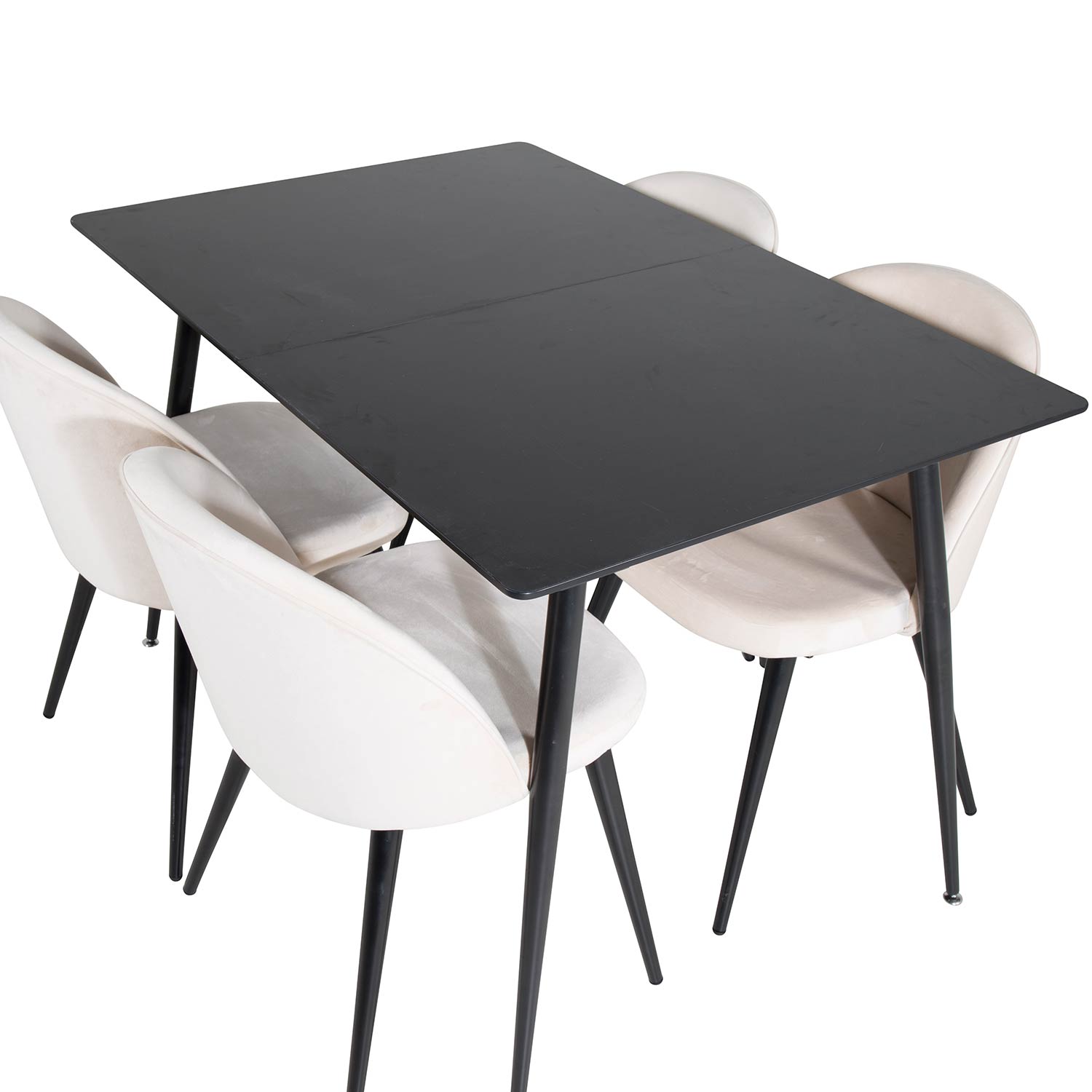 Spisegruppe Venture Home Silvia med Innleggsplate og 4 Valentina Stoler