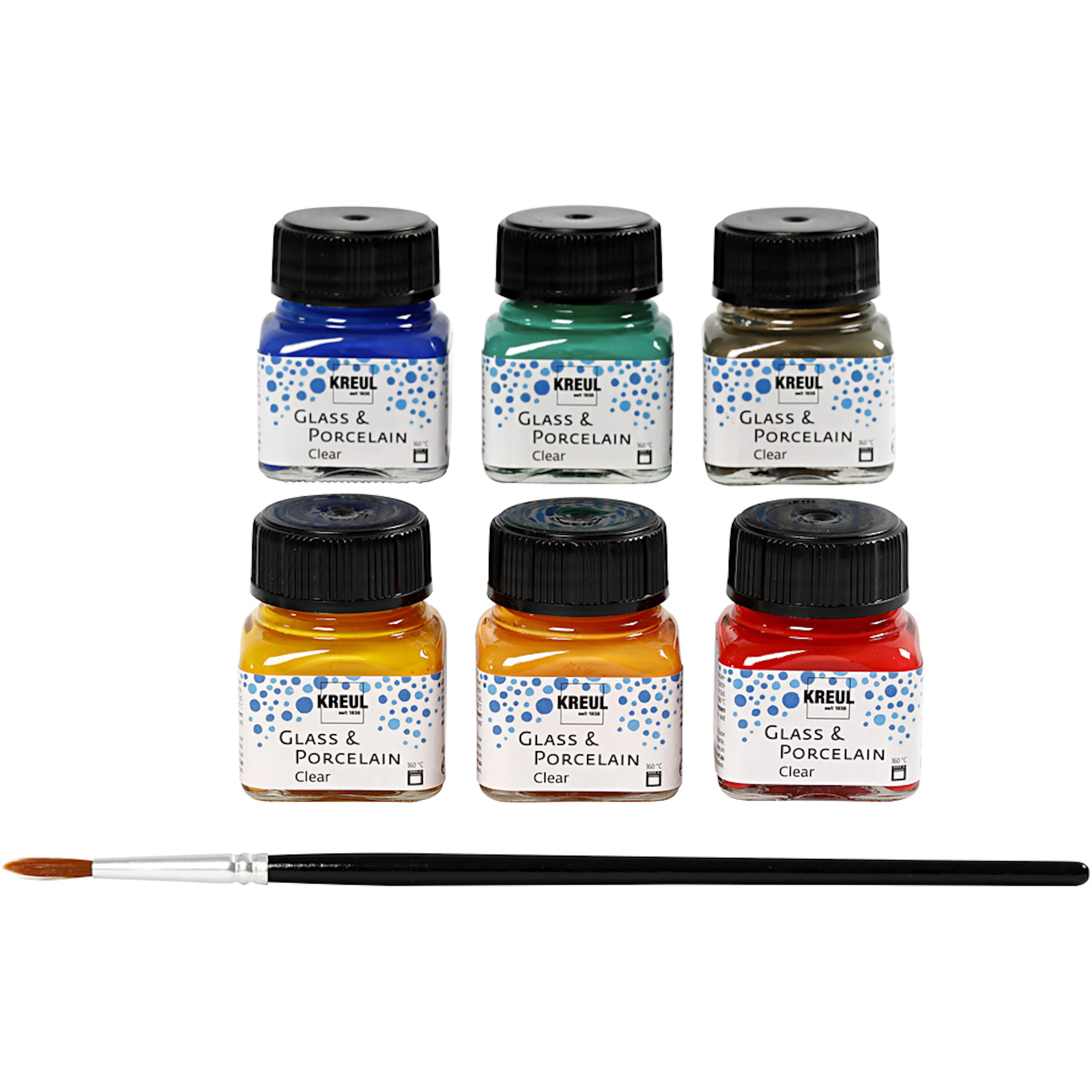 Glass- og Porselensmaling Creativ Company Clear Ass Farger 6x20 ml/1 Pk