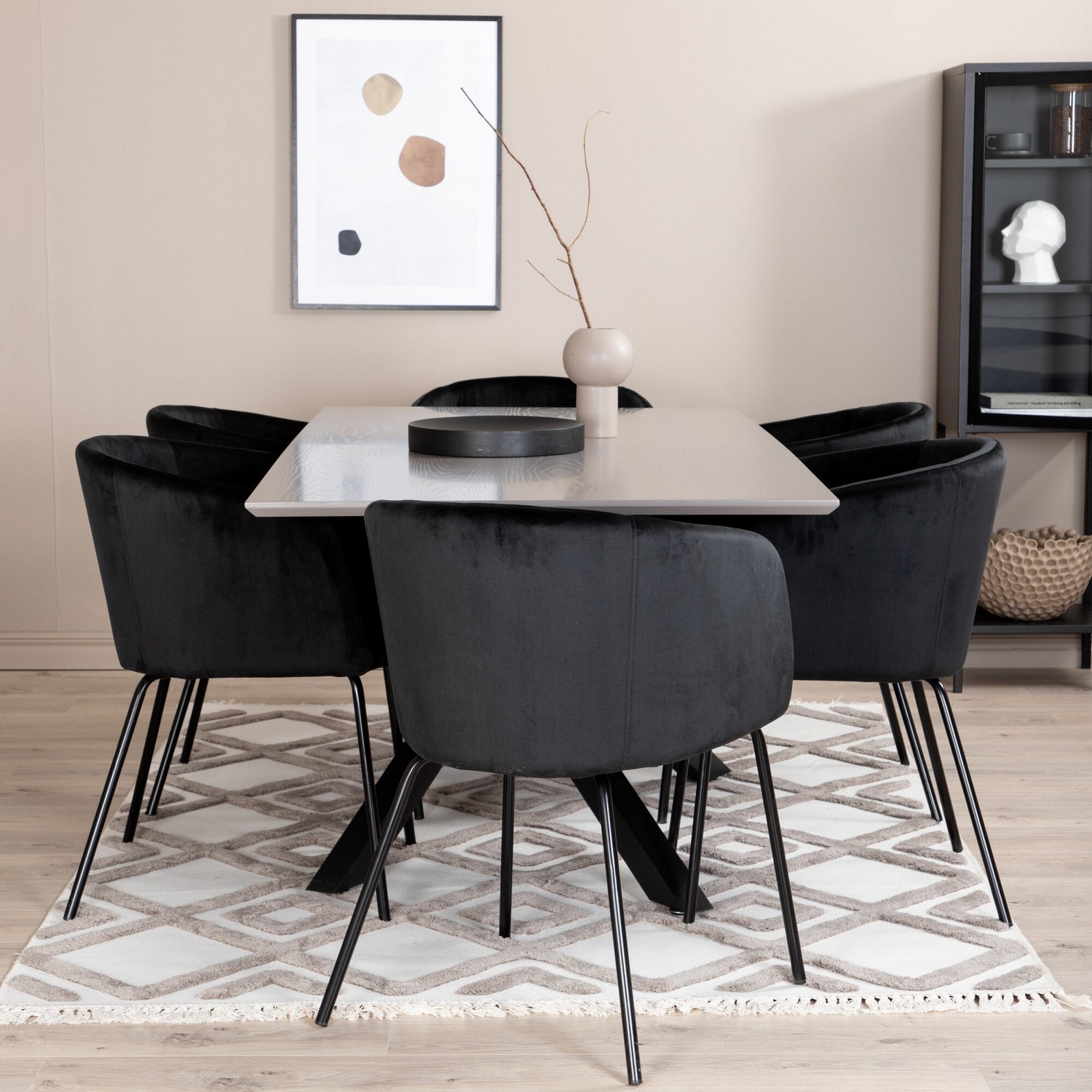 Spisegruppe Venture Home Piata med 6 Bergen Stoler