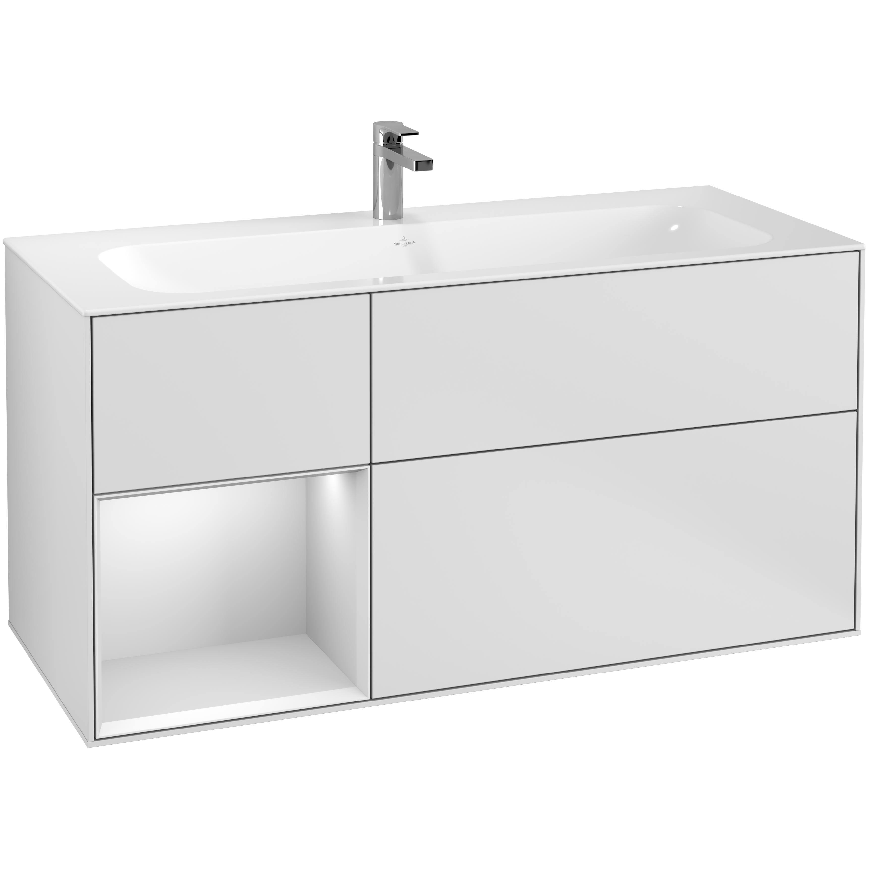 Tvättställsskåp Villeroy & Boch Finion med 3 Lådor och Hylla för Inbyggt Tvättställ | badrum - badrumsmobler - tvattstallsskap-och-kommod | KakelKungen