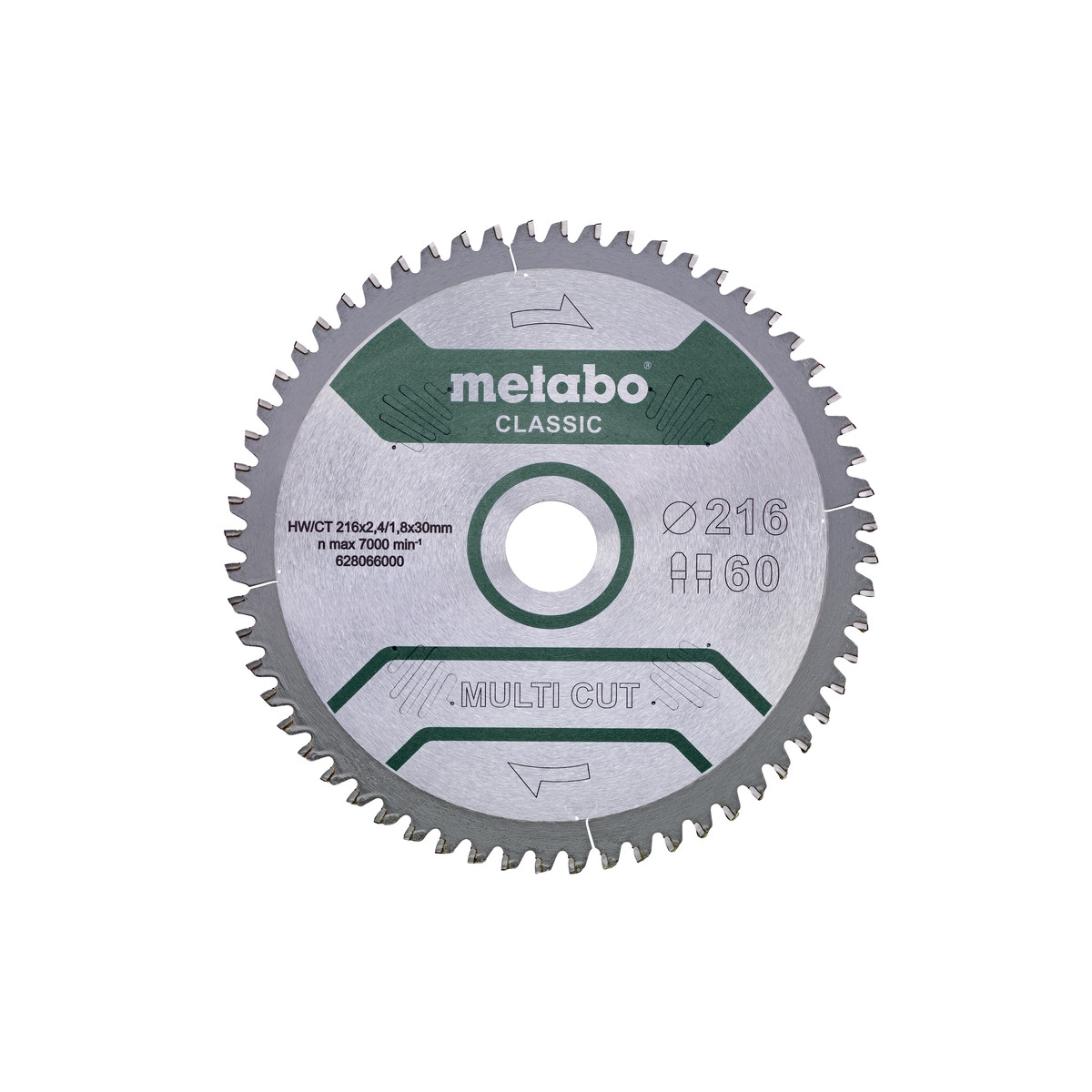 MultiCutClassic Metabo 216x30 60 t. KGS 5 gr. Neg.