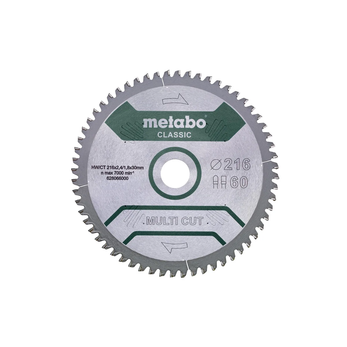 MultiCutClassic Metabo 216x30 60 t. KGS 5 gr. Neg.